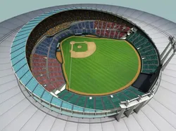 baseball stadium Low-poly 3D model
