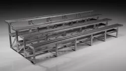 Bleachers set of metal 3D model