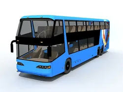 Blue double decker bus