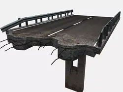 Broken Highway Low-poly 3D model