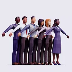 Business People - Animated and Rigged Low-poly 3D model
