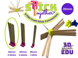 Conectores STEM Stick Together para Palitos de Manualidades de 30 mm - Modelo de impresión 3D gratuito