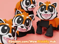 Digital Art STL indir - Articulated Red Panda STL & 3MF – Flexi Print in place - WowPrintifyHub
