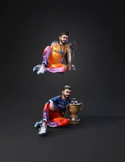 gold trophy with sports scene