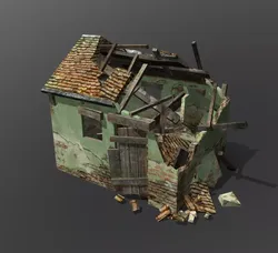 Old hut Low-poly 3D model