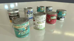 Old Paint Cans Low-poly 3D model