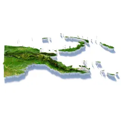 Papua New Guinea terrain map