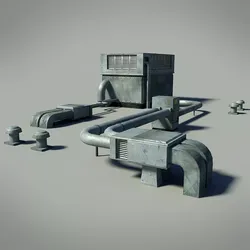 Roof Unit Low-poly 3D model