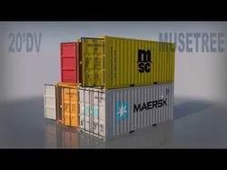 Shipping Container 20ft Rigged 3D model