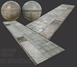 Side Walk modular - PBR Low-poly 3D model