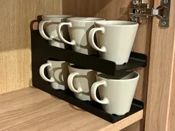 Soporte para tazas de 6 puestos – compatible con IKEA Billy - Modelo de impresión 3D gratuito