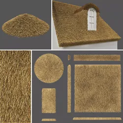 Thatched roof set 3D model