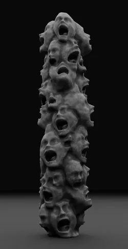Totem Abstract Sculpture Low-poly 3D model