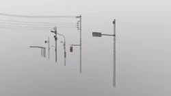 Traffic Lights and Tokyo Poles - Textures Low-poly 3D model