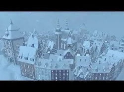 Winter Town Low-poly 3D model