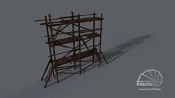 Wooden Gothic Scaffold 3D model