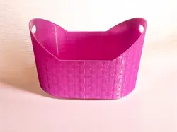 Woven Pattern Storage Basket with Handles