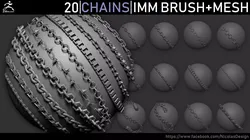 Zbrush - Chains IMM Brush and Meshes 3D model