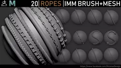 Zbrush - Ropes IMM Brush and Meshes 3D model