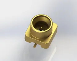 65 GHz 1-Port PCB SMT-Mount Mini-SMP (MSMP) Semi-Rigid Coaxial Connector Socket