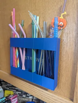 Cabinet Door Mounted Straw Holder