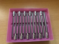 Gridfinity 3/8" Extra Long Torx Bit Socket Set T10-T60 with lid