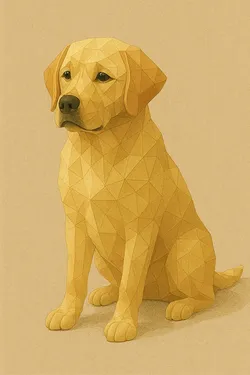 Labrador Retriever dog Low Poly