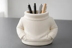Sweater Man Pen Holder – Cute Minimal Desk Organizer | 3D Printable Office Decor