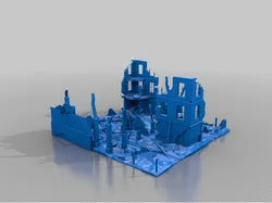 bombed ruins - ww2 - diorama