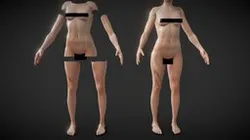 Fit Female Anatomy - Body parts base mesh