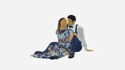 Sitting couple in love 0242