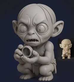 Chibi Gollum And His Precious (LOTR)