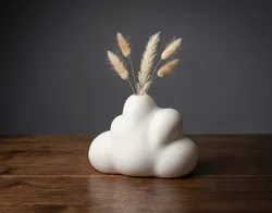 Cloud Vase – Modern Minimal 3D Printed Planter | Cloud Shape Desk Decor | Fast Print No Supports