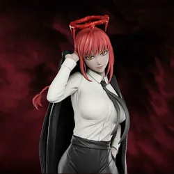Sculptures & Artworks STL تنزيل - Makima Chainsawmen Anime Figure - PIXEL FORGEX