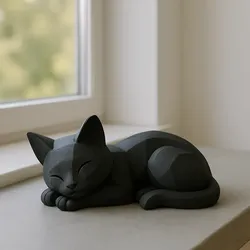 Sleeping low-poly Cat