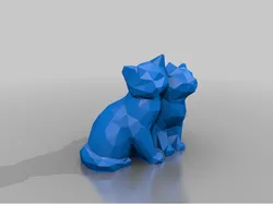 Two Cats Low Poly