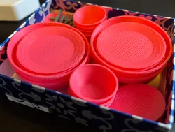 Barbie Scale Tableware: Plates, Bowls, Etc. for 8