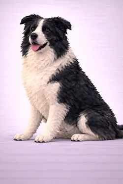 Border Collie Dog Low Poly