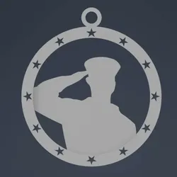 Gratis Home Decorations & Ornaments STL indir - Veterans salute ornament - CHprints_757