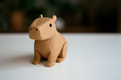 Knitted Capybara - The Chillest Desk Buddy