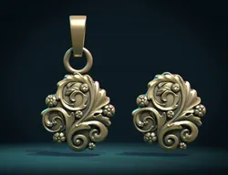 leaves scrolls charm pendant 3D Print Model in Pendants 348581
