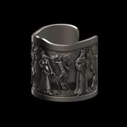 relief 3D Print Model in Rings 348293