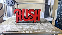 RUSH logo in 3-D