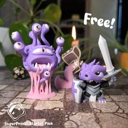 SuperPrints Starter Pack - Easy Multicolor FDM RPG Minis (No supports)
