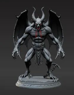Abyssal Demon Lord Statue - Dark Fantasy Figure
