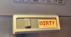 Dishwasher clean/dirty sign angled and flat