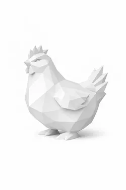 Modern Low Poly Chicken easter