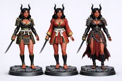 Oni Samurai Élite - Trío de Guerreras Demoníacas (Pack 3 Figuras)