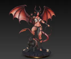 Succubus Domina Infernal - Mistress con Hellhound y Látigo