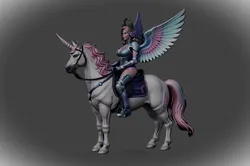Celestial Valkyrie Unicorn Rider – Fantasy Display Figure